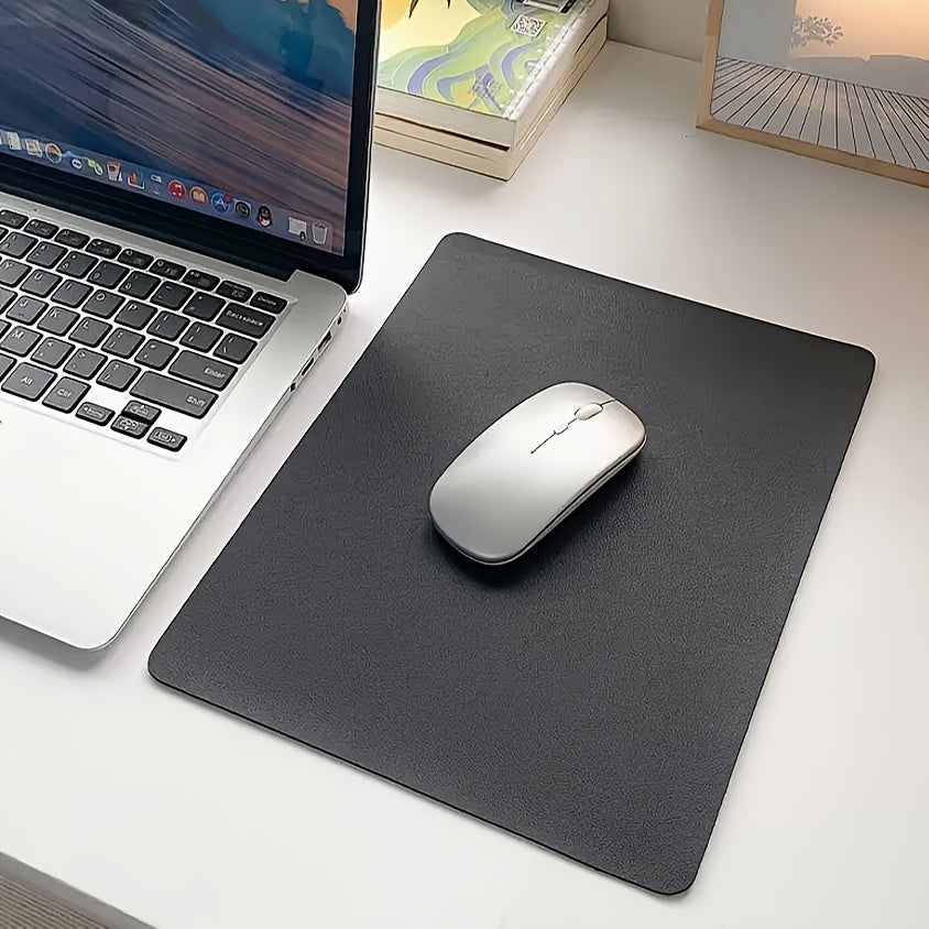 Artificial Leather Mouse Pad for Home Office and Student Use Black 9x7 Inches