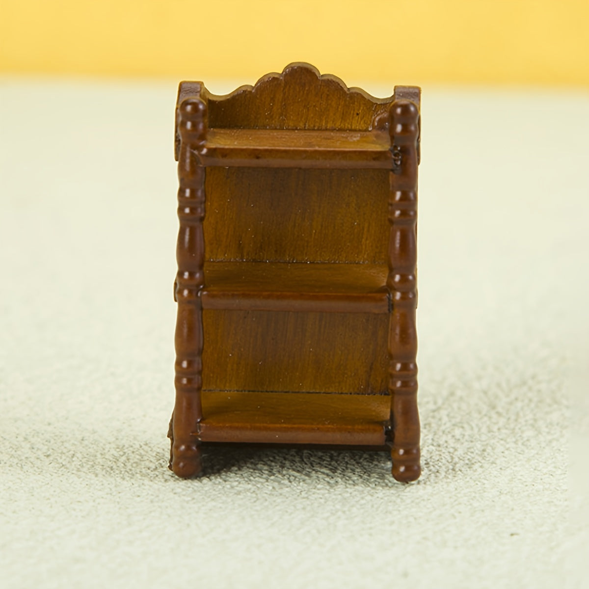 Mesita de noche en miniatura para casa de muñecas, escala 1:12, estante rústico de madera