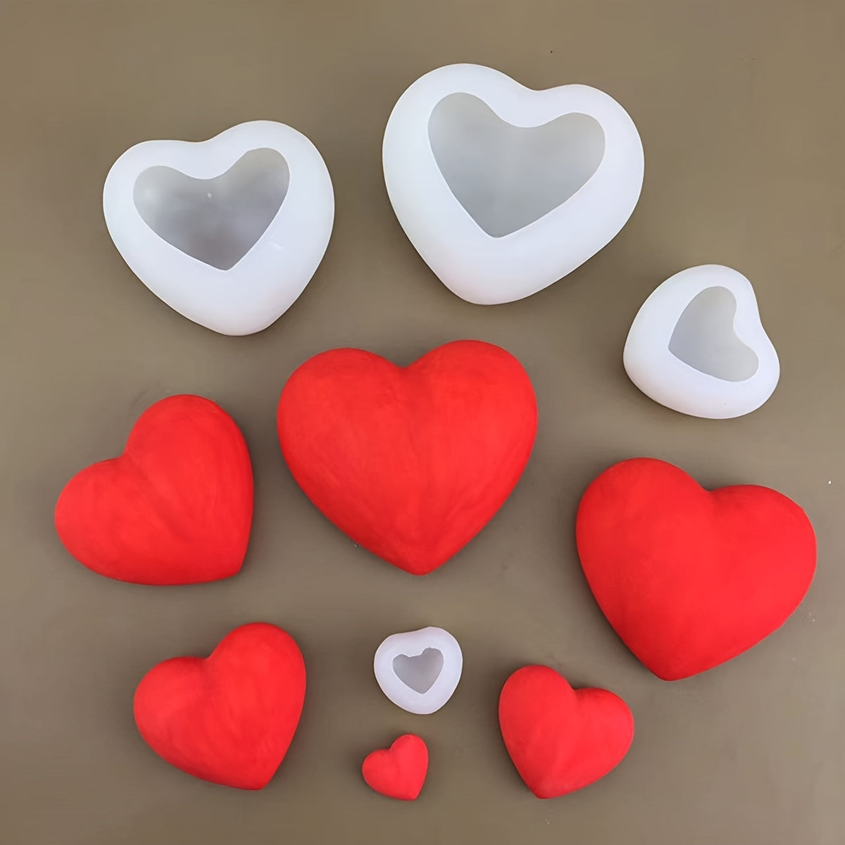Love Heart Shaped Fondant Molds 3D Silicone Set for Cake Decorating Baking