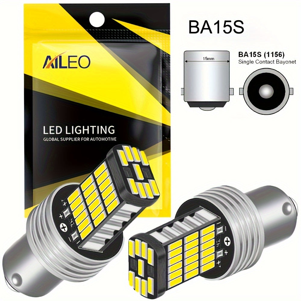 Pack de 2 bombillas LED 1156 para coche, luces de marcha atrás, señales de giro, 1200LM de brillo