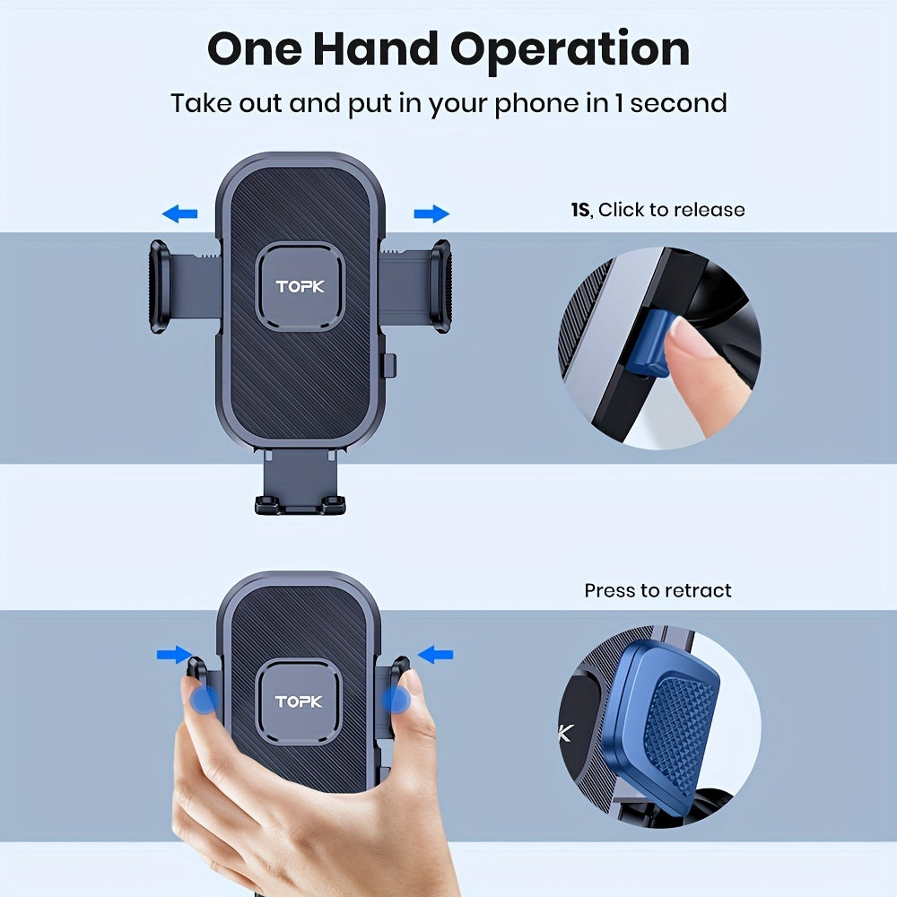 Universal Car Phone Mount Dashboard Holder for Smartphones Adjustable Black