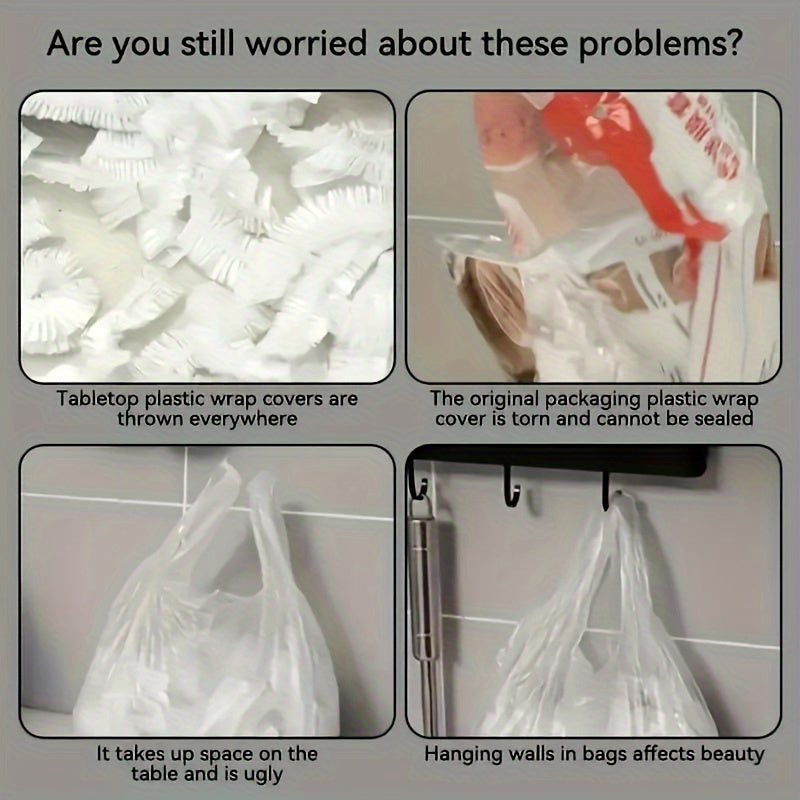 "Olma shaklididagi devorga o'rnatiladigan plastik paket tarqatuvchi - oshxona va hammomda elastik paketlar uchun samarali saqlash tashkilotchisi, yangilanishni saqlash va joyni tejash uchun oson kirish imkoniyatiga ega o'ralgan uskunalar"