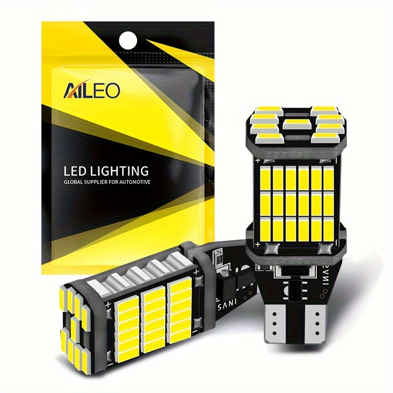 2pcs T15 W16W 45 SMD LED Reverse Backup Light Hexing Bulb 1200 Lumens