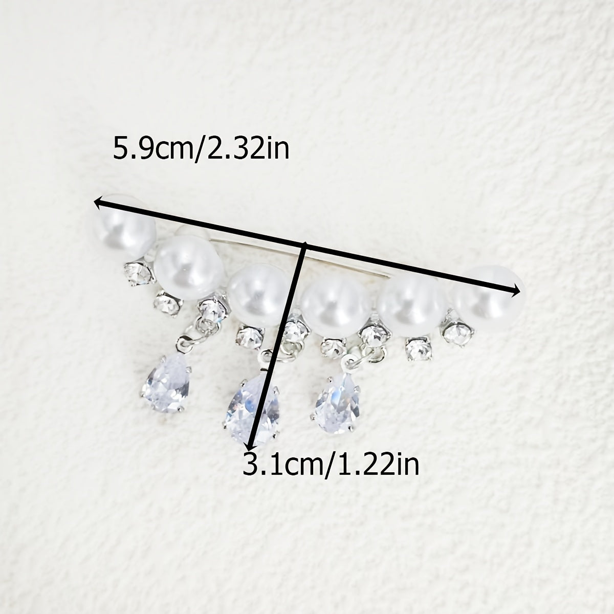 Женские броши с жемчужными стразами и цирконием с дизайном водяной капли и кисточкой