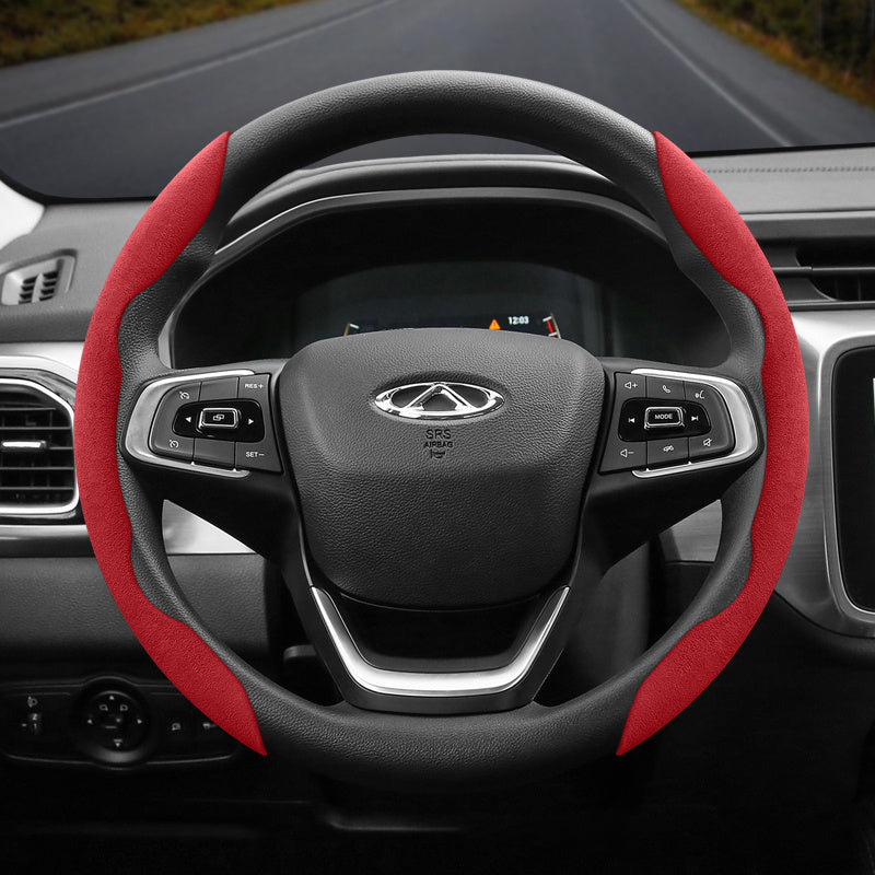 Universal Fleece Anti-Slip Steering Wheel Cover All-Season Black Green Red Orange Brown