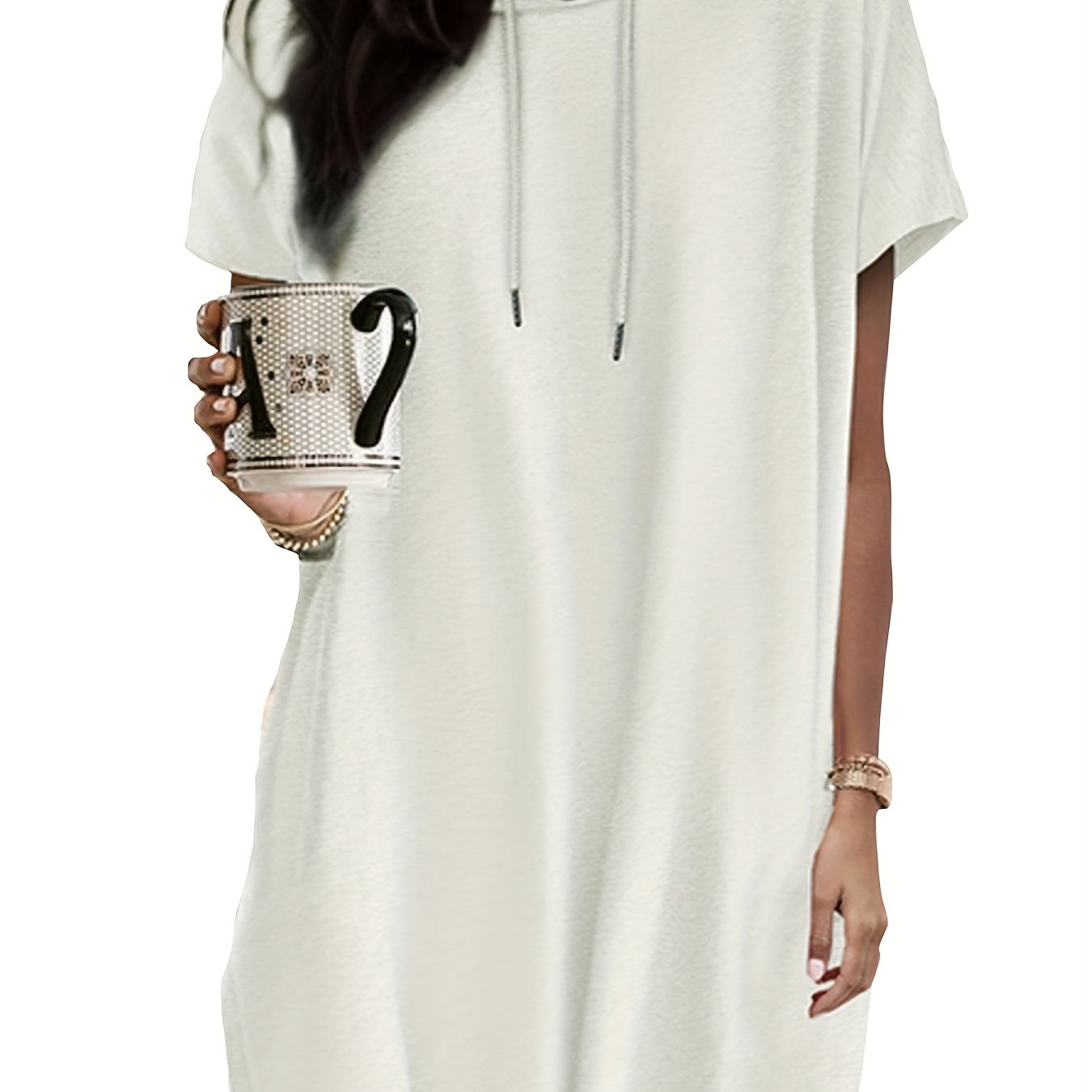 Женская футболка свободного кроя с коротким рукавом и карманами, легкий полиэстер-спандекс