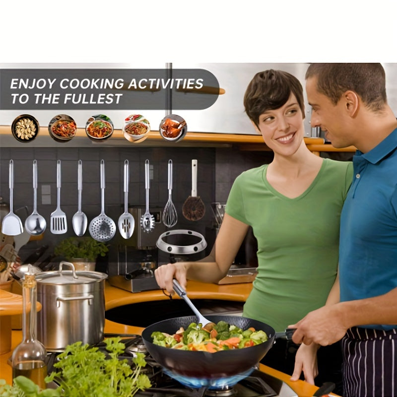 Handcrafted Iron Stir-Fry Pan 12 Inch Flat Bottom Non-Stick Versatile Cookware