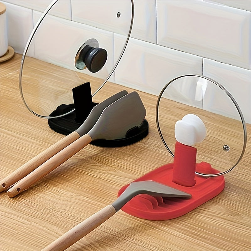 Reposaplatos plegable de plástico para espátula y cuchara con soporte para tapa de olla y organizador de cocina