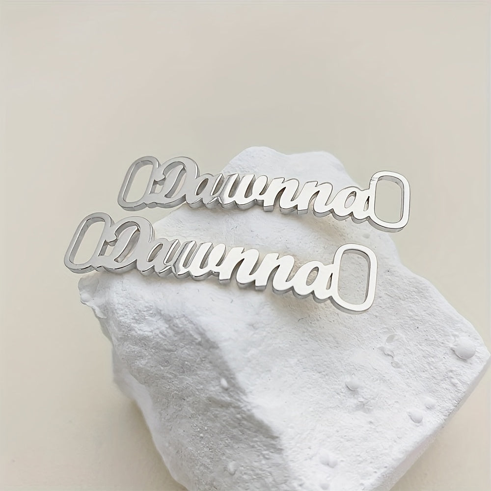 Unisex Stainless Steel Name Shoe Charms Custom Letter Shoe Buckle Accessories