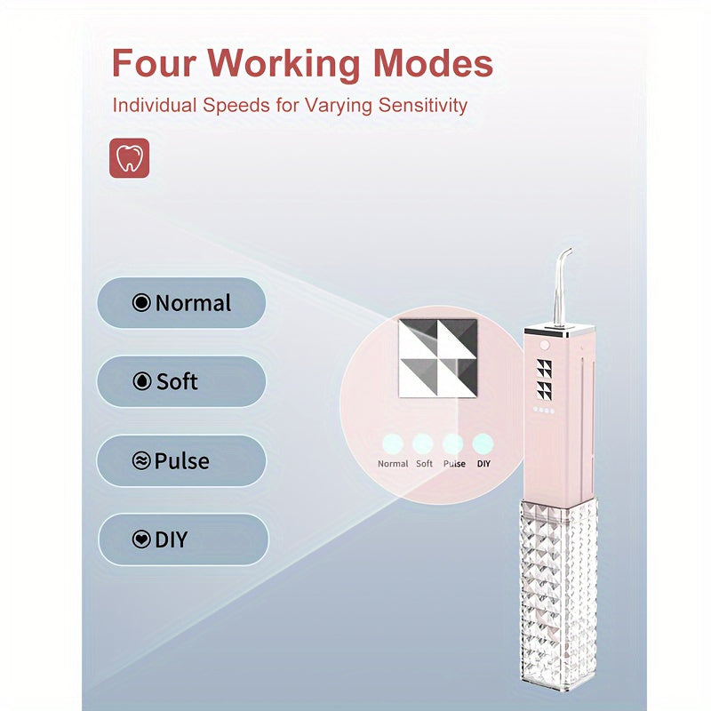 Mini irrigador de agua inalámbrico para dientes con 4 modos, estuche de viaje