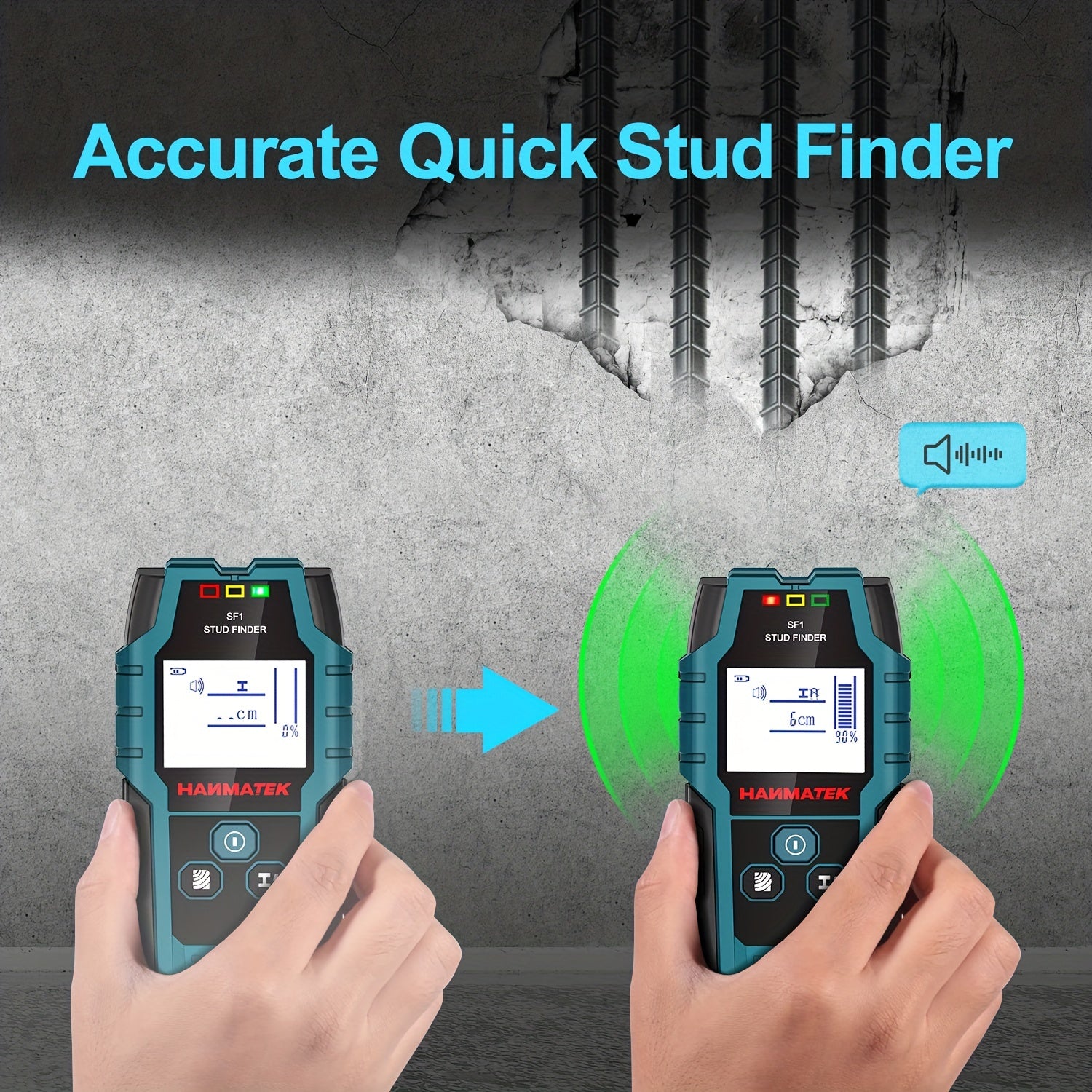 Wall Scanner Detects Studs Joists and Wires with LCD Display