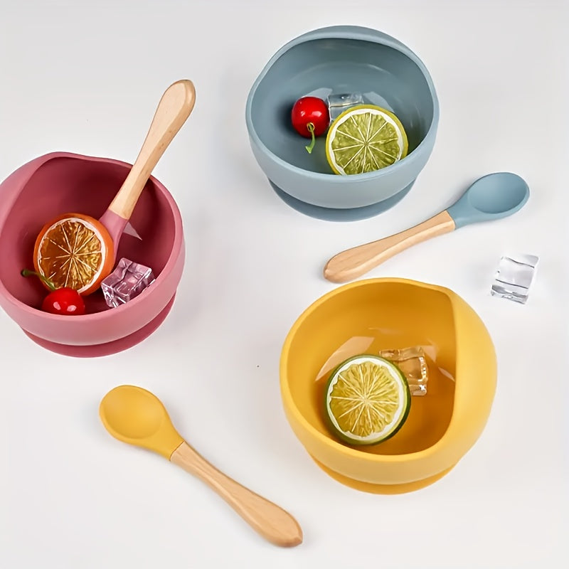 "Silikon Bolalar Idishlari To'plami, Suyuq, Qoshqich va Tava - BPA dan Ozod Qilingan Idishlar Bolalar, Bolalar va Kichiklar Uchun - Birinchi Bosqichda Bolalar O'z-o'zini Oziqlantirish va O'z-o'zini Oziqlantirish Uchun Ideal"