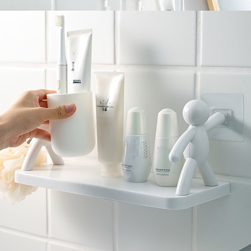 Estante de plástico para baño con figuras humanoides para organización