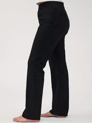Plus Size Polyester Straight Leg Pants Solid Color Long Length Spring Fall