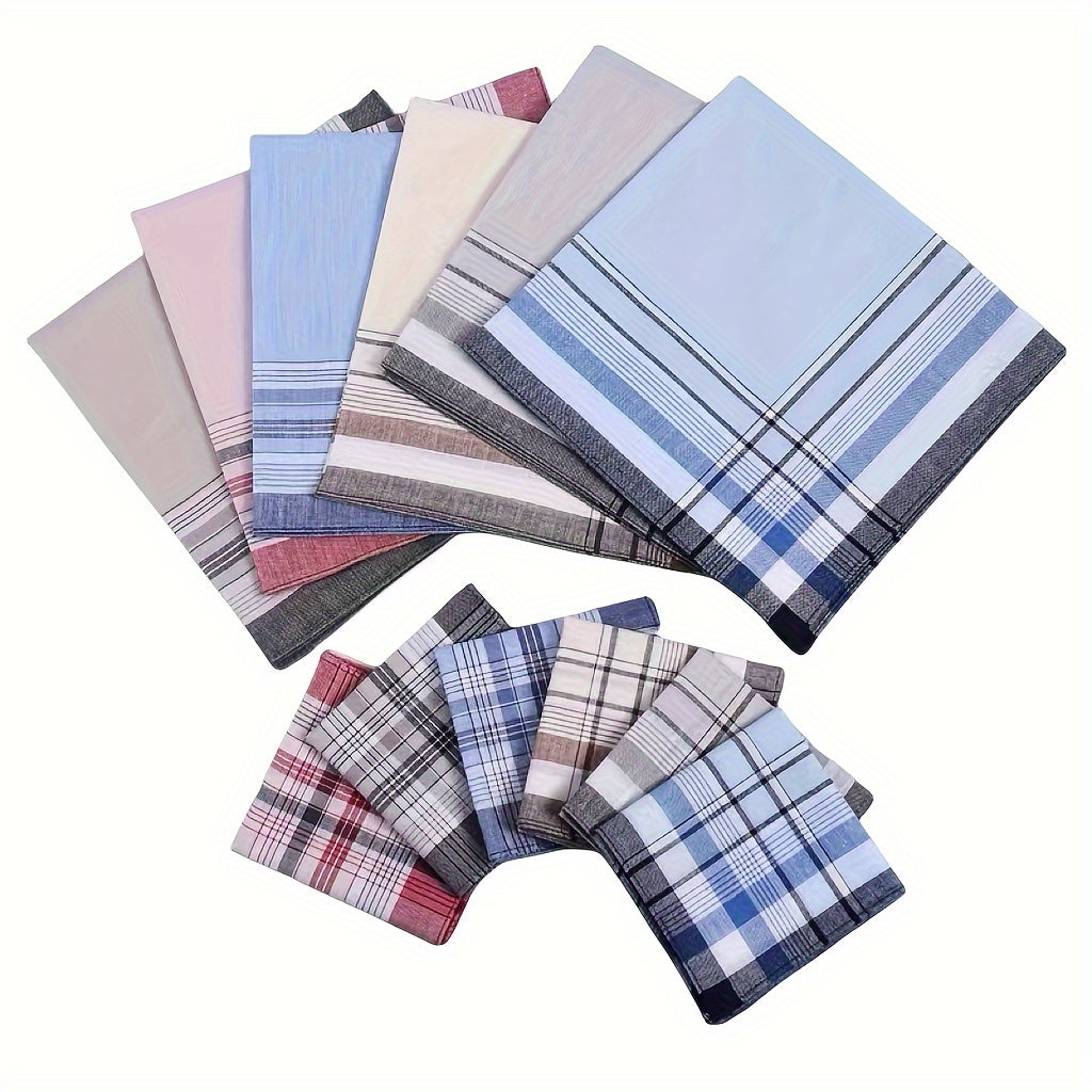 Set of 3 Soft Cotton Elderly Men's and Women's Handkerchiefs for Sweat Wiping