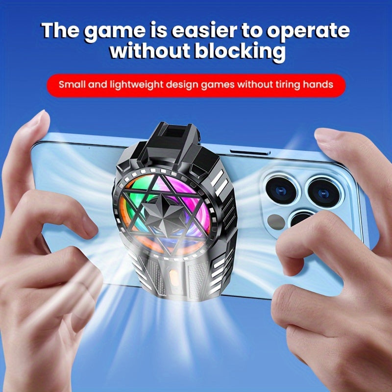 Wireless Rechargeable Phone Cooler with Color Lights for Gaming and Lag Reduction