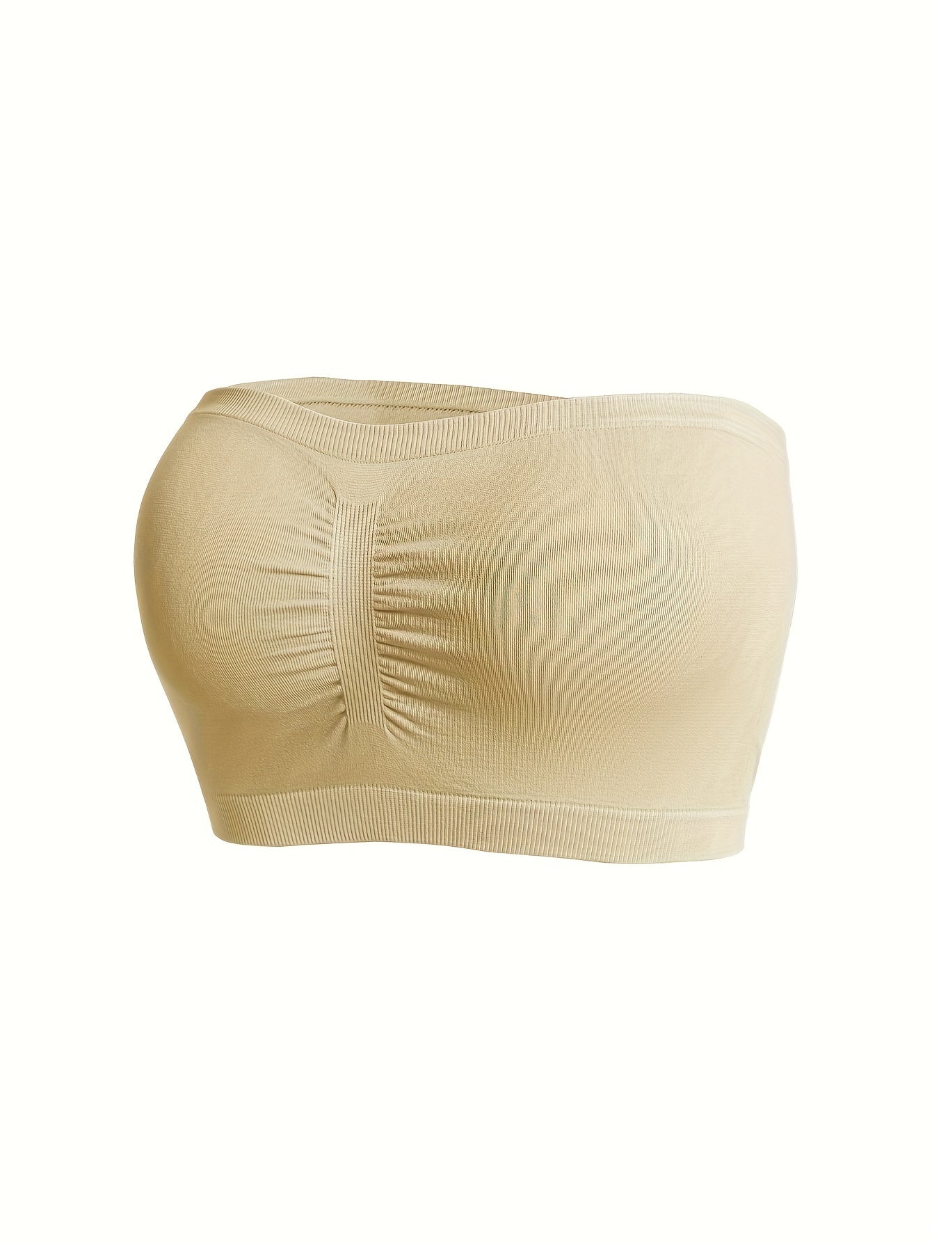 Set of 3 Black Seamless Strapless Bandeau Bras with Anti-Slip Chest Wrap