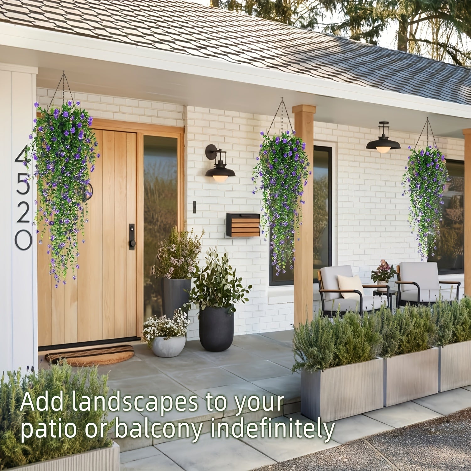 Sun'iy tog' kamelliya osma o'simliklar to'plami, 3 ta sun'iy yashil o'simliklar, uy va tashqi dekor uchun