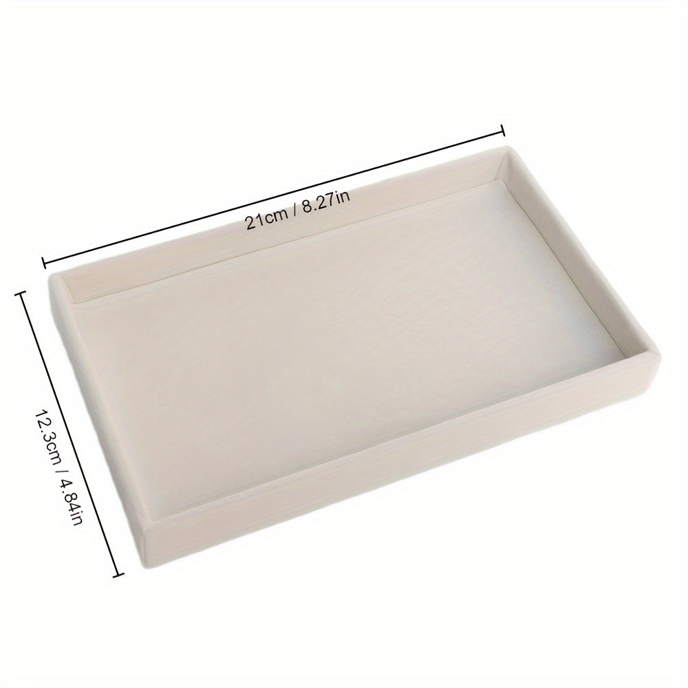 Flannel Jewelry Organizer Tray with Stackable Drawer Dividers for Earrings Necklaces and Bracelets