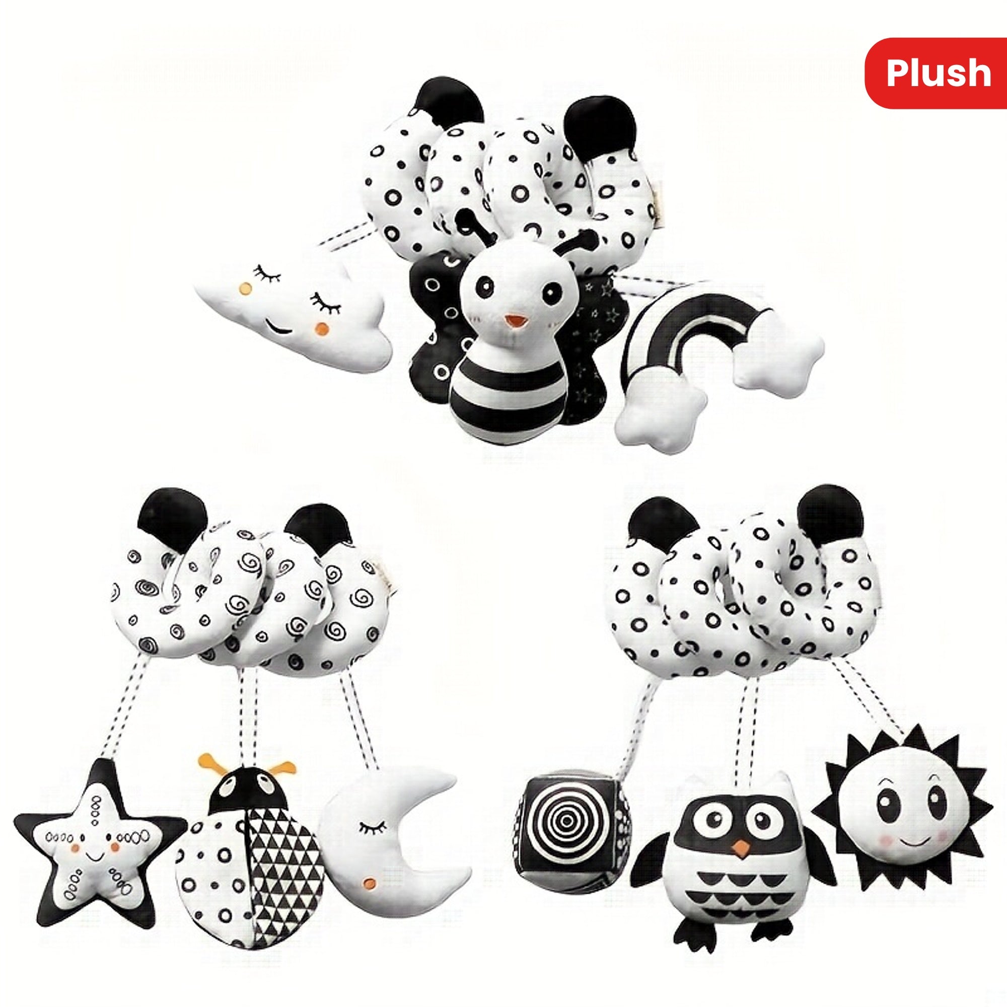 Rainbow Ladybug Owl Plush Crib Toy for Babies Stroller Car Seat Travel