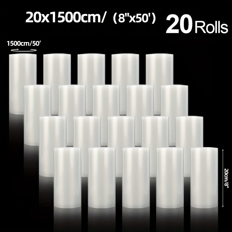 20 dona vakuum yopishqoq paketlar 20.32cm x 15.24cm teksturali dizayn bilan yaxshiroq yopish uchun