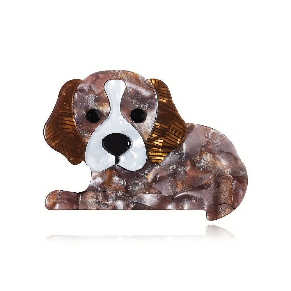 Cute Acrylic Dog Brooches with Non-Slip Pin for Clothing Accessories