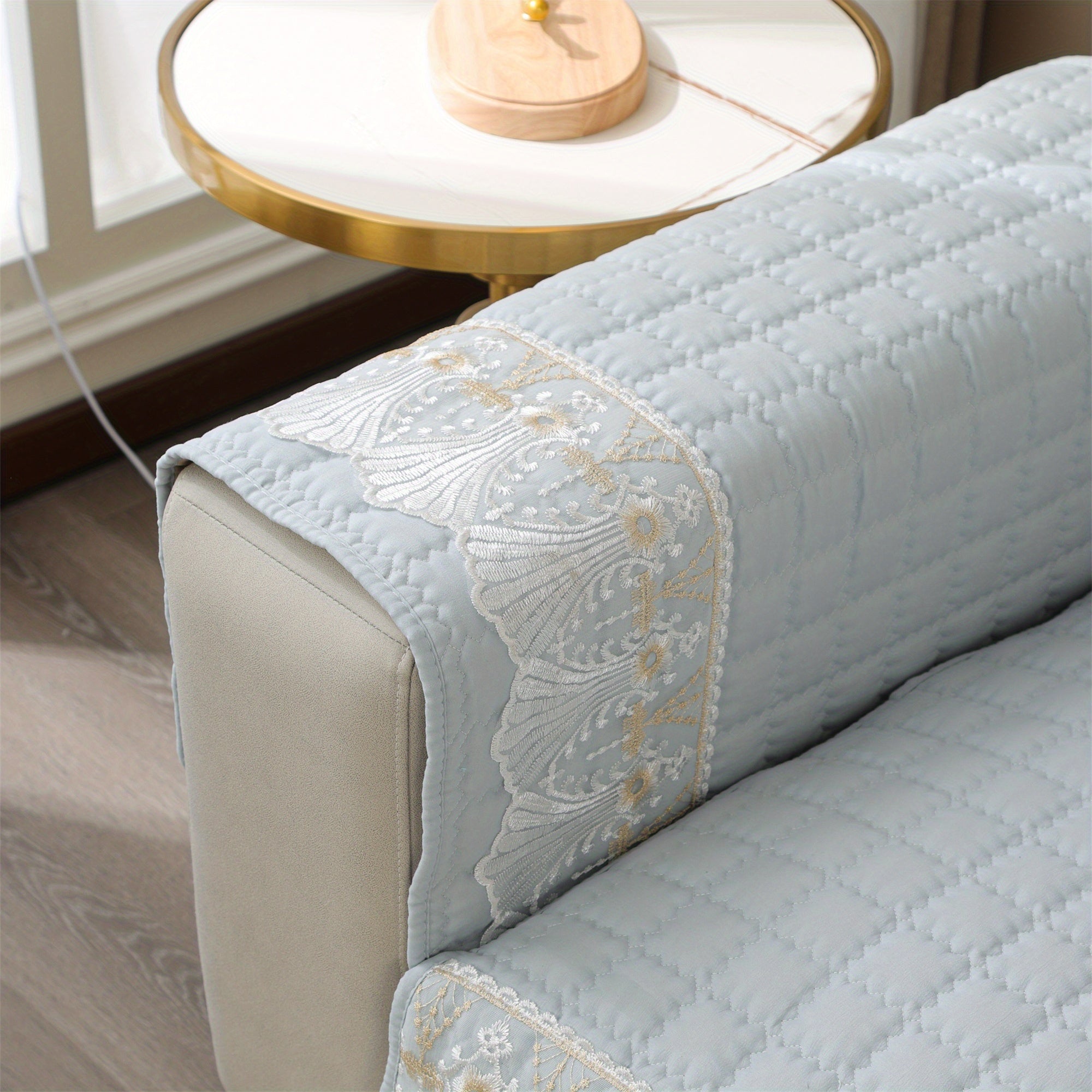 Чехол для дивана с вафельной стежкой, 1 шт., без спинки и подлокотников.