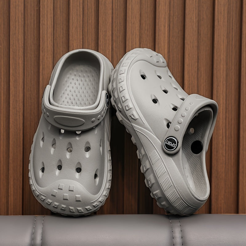 O'g'il bolalar uchun kulrang EVA klogslar, kundalik, sirg'alishga qarshi, nafas oladigan, tashqi va ichki makon uchun bolalar poyabzali