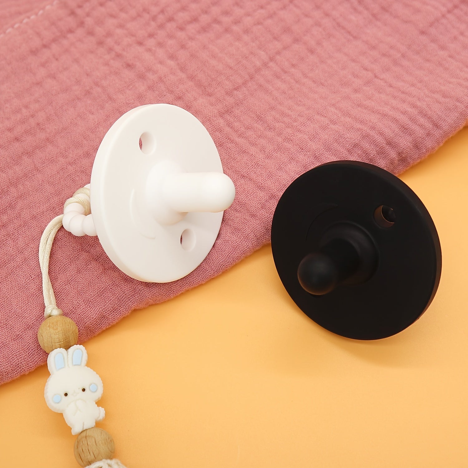 Soft Silicone Pacifier for Newborns with Cute Round Shape Teething Soother