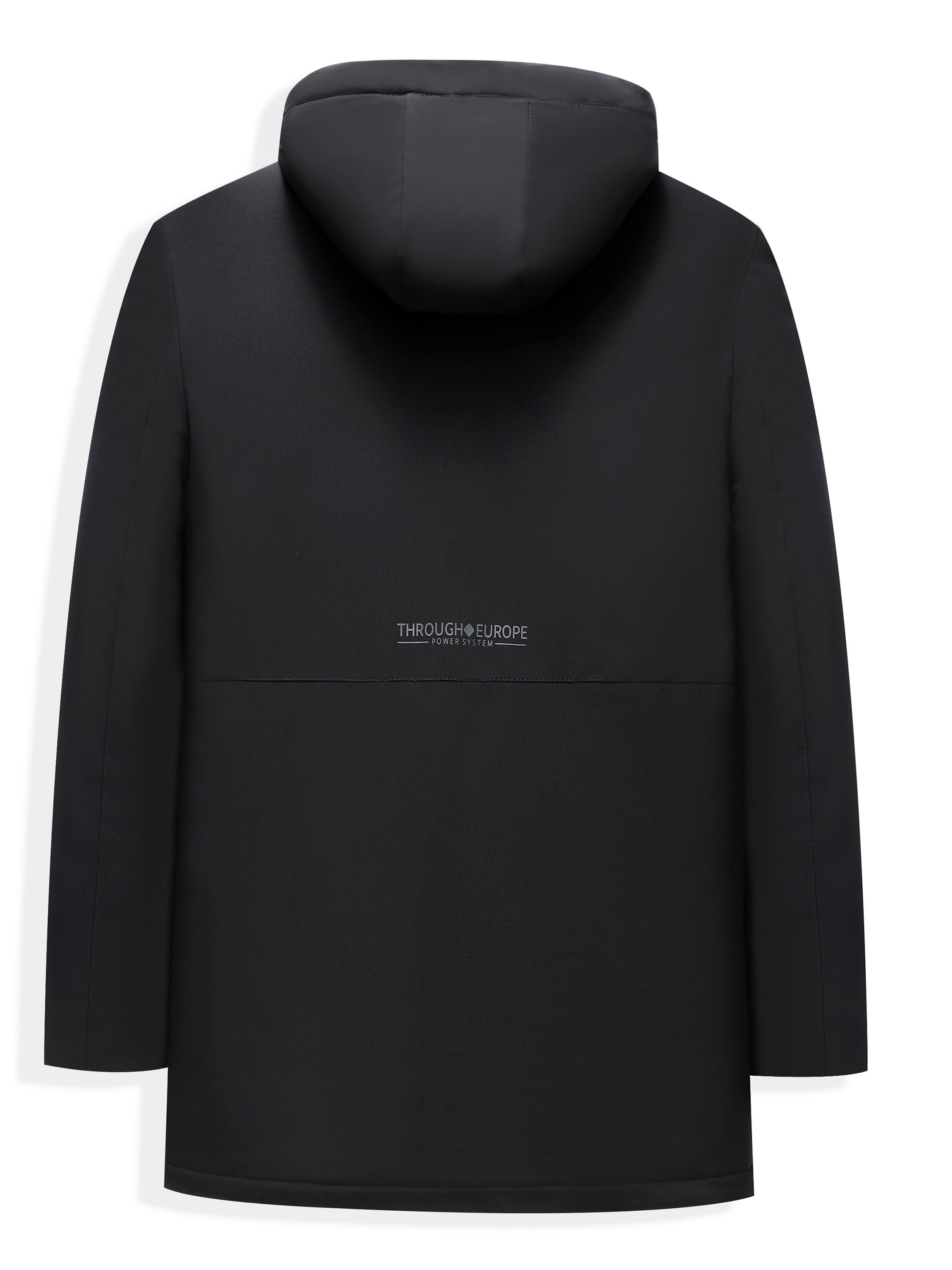 Men's Navy Blue Winter Jacket with Detachable Hood Fleece Lined Breathable Zipper Coat