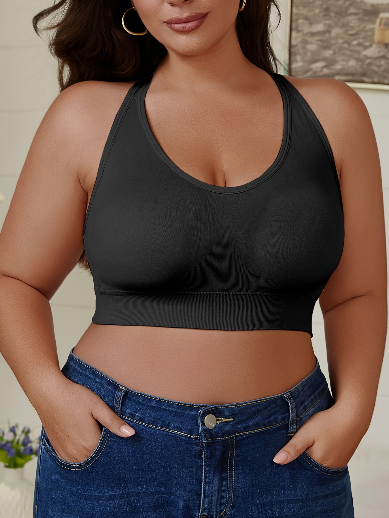 Plus Size Sports Bra Set Seamless Breathable High Support for Yoga and Running