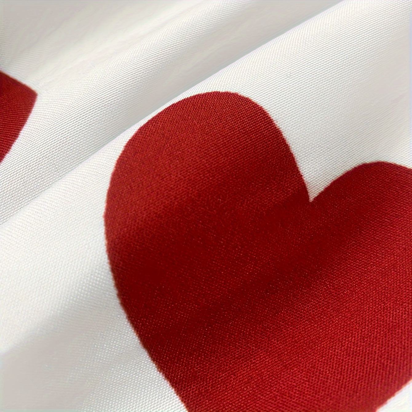 Brushed Duvet Cover Set with Love Print 3 Pieces Soft Skin-Friendly Bedding