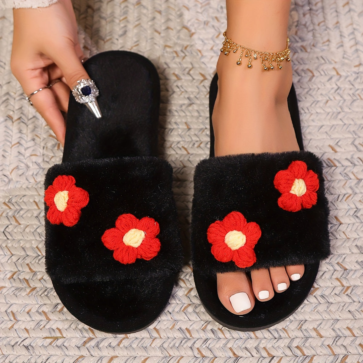 Women's Slip-On Slippers Soft Fabric EVA Sole Indoor Outdoor House Shoes