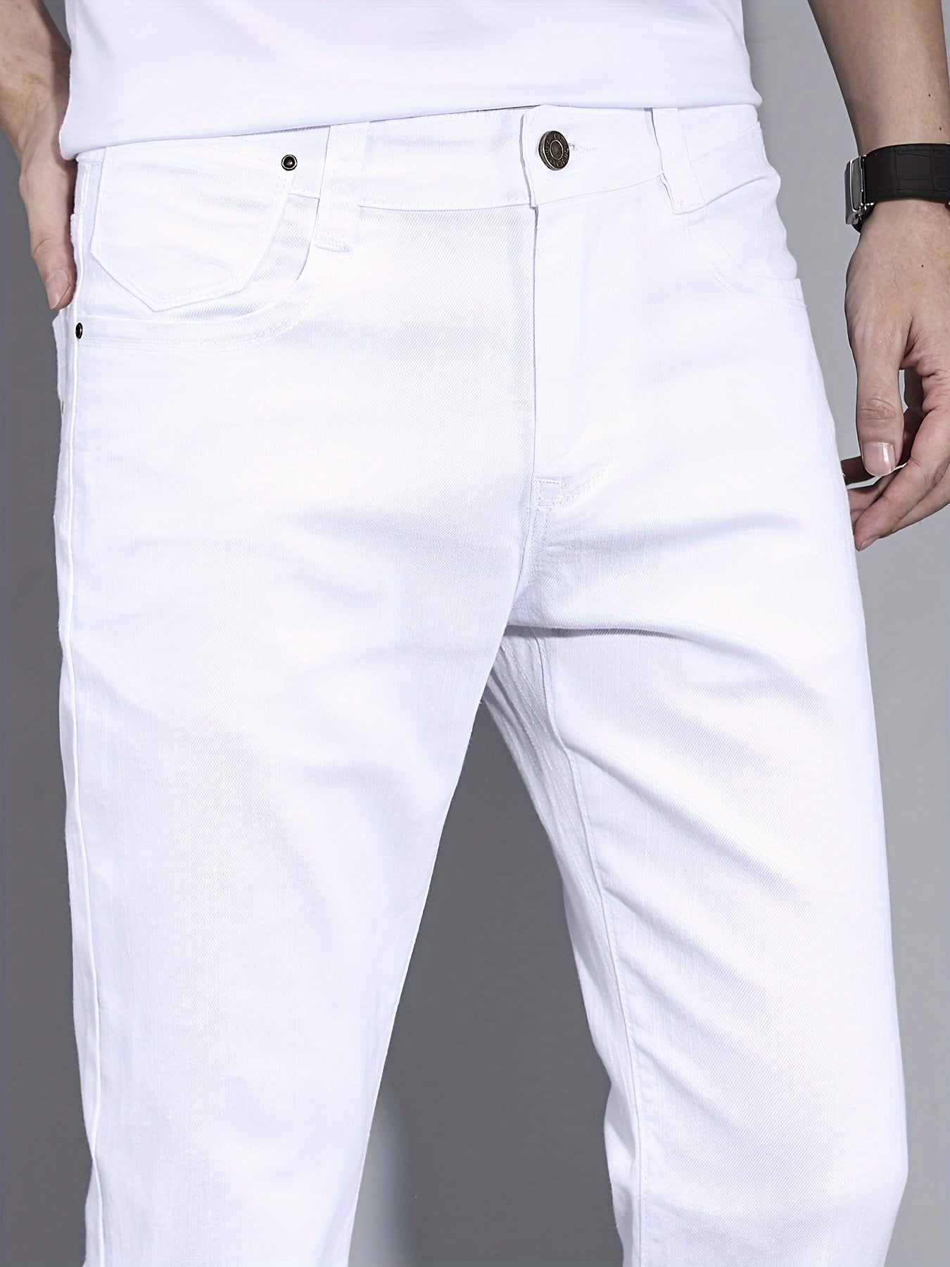 Men's Casual Denim Pants with Pockets for Outdoor Activities