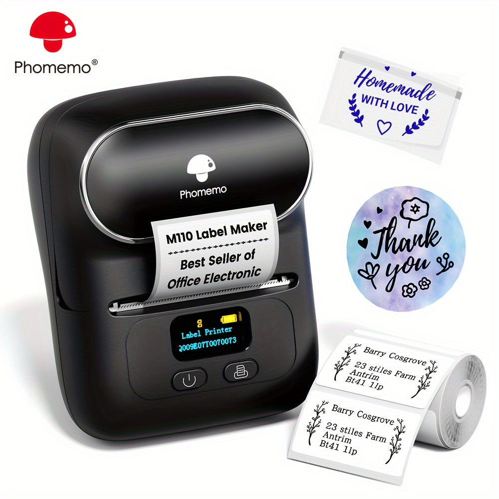 Portable Thermal Label Printer Wireless for Goods Addresses Small Business DIY Stickers Home Use