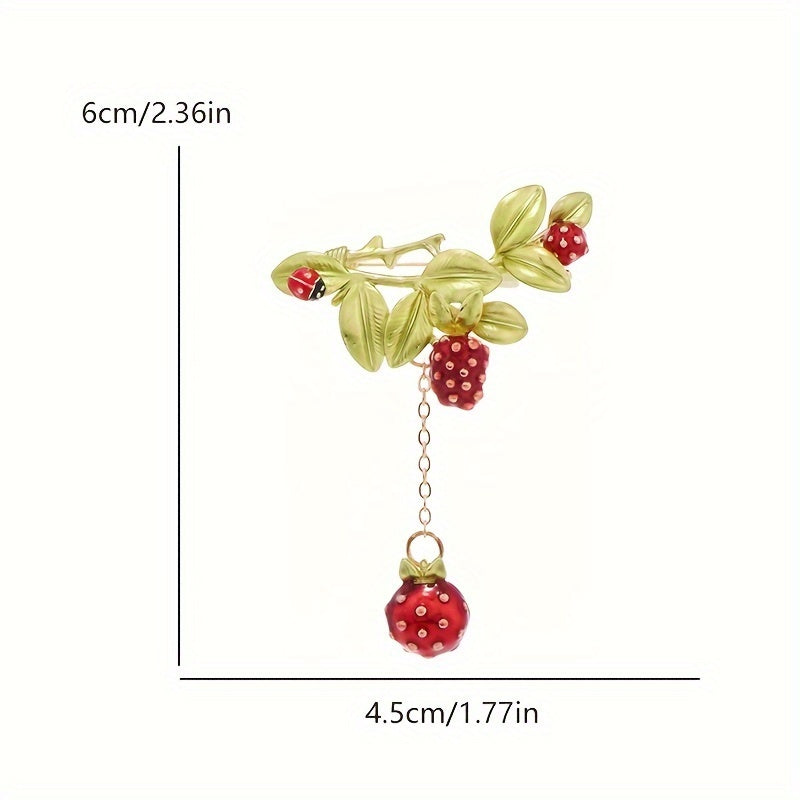 Retro Raspberry Brooch Alloy Plant Fruit Pin for Jackets and Tops