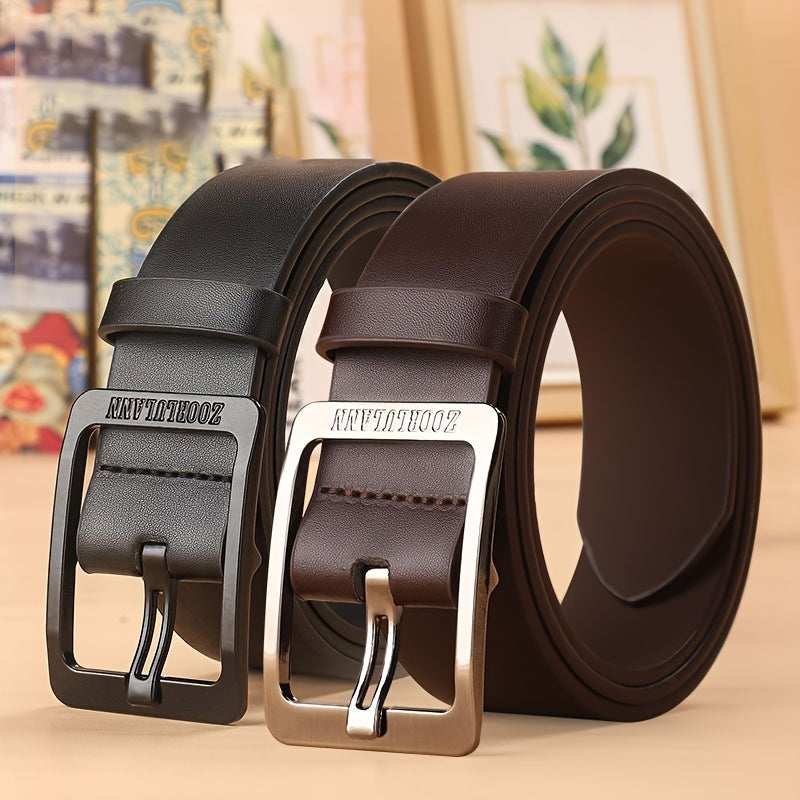 Unisex Denim Belt with Gold Buckle Casual Retro Style for Men and Women