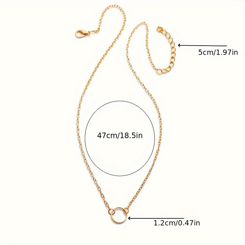 Женское этническое минималистичное ожерелье с золотым сплавом, кулон, повседневные украшения