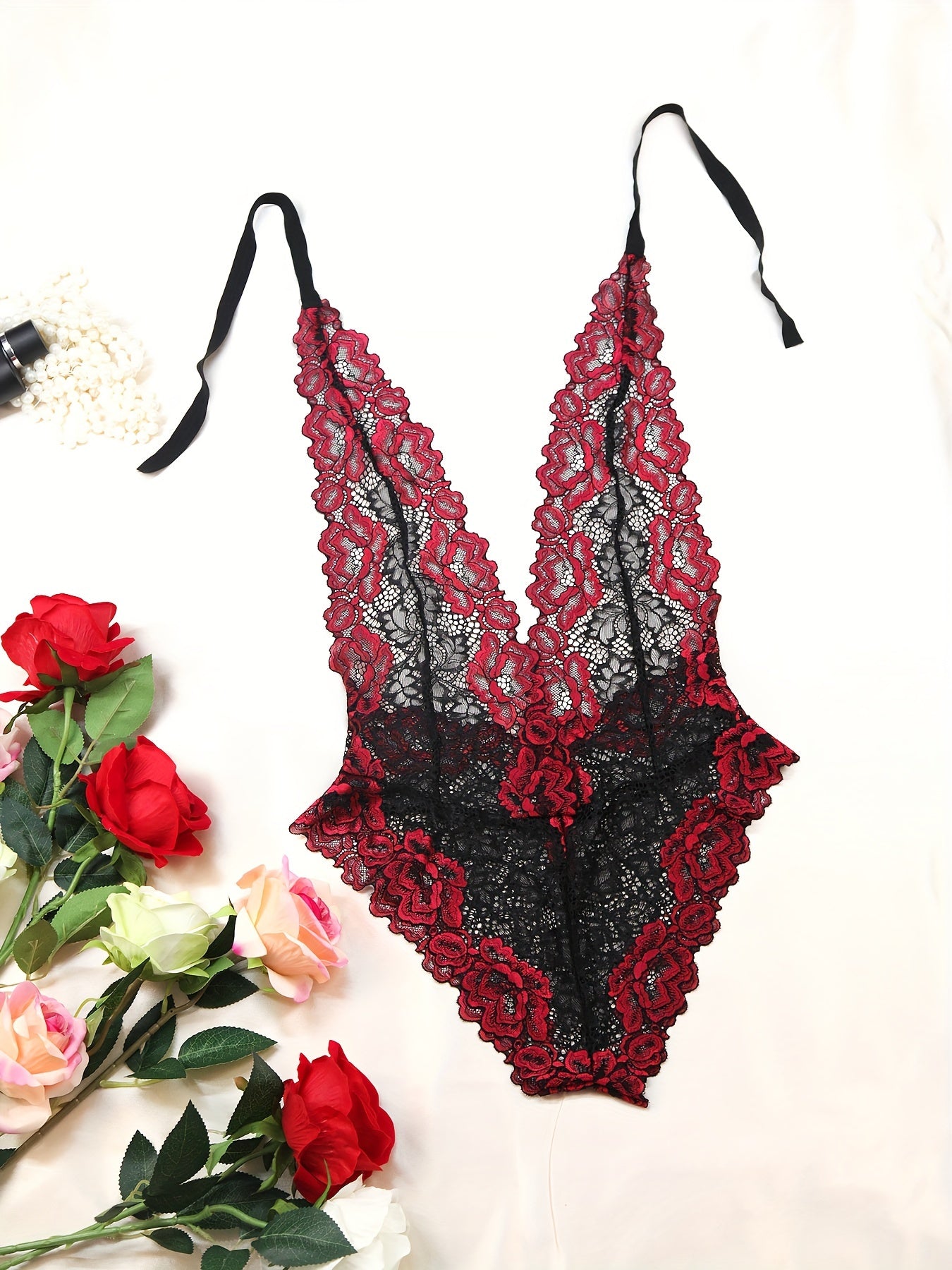 Six-Color Lace Strap-On Lingerie for Women with Adjustable Fit