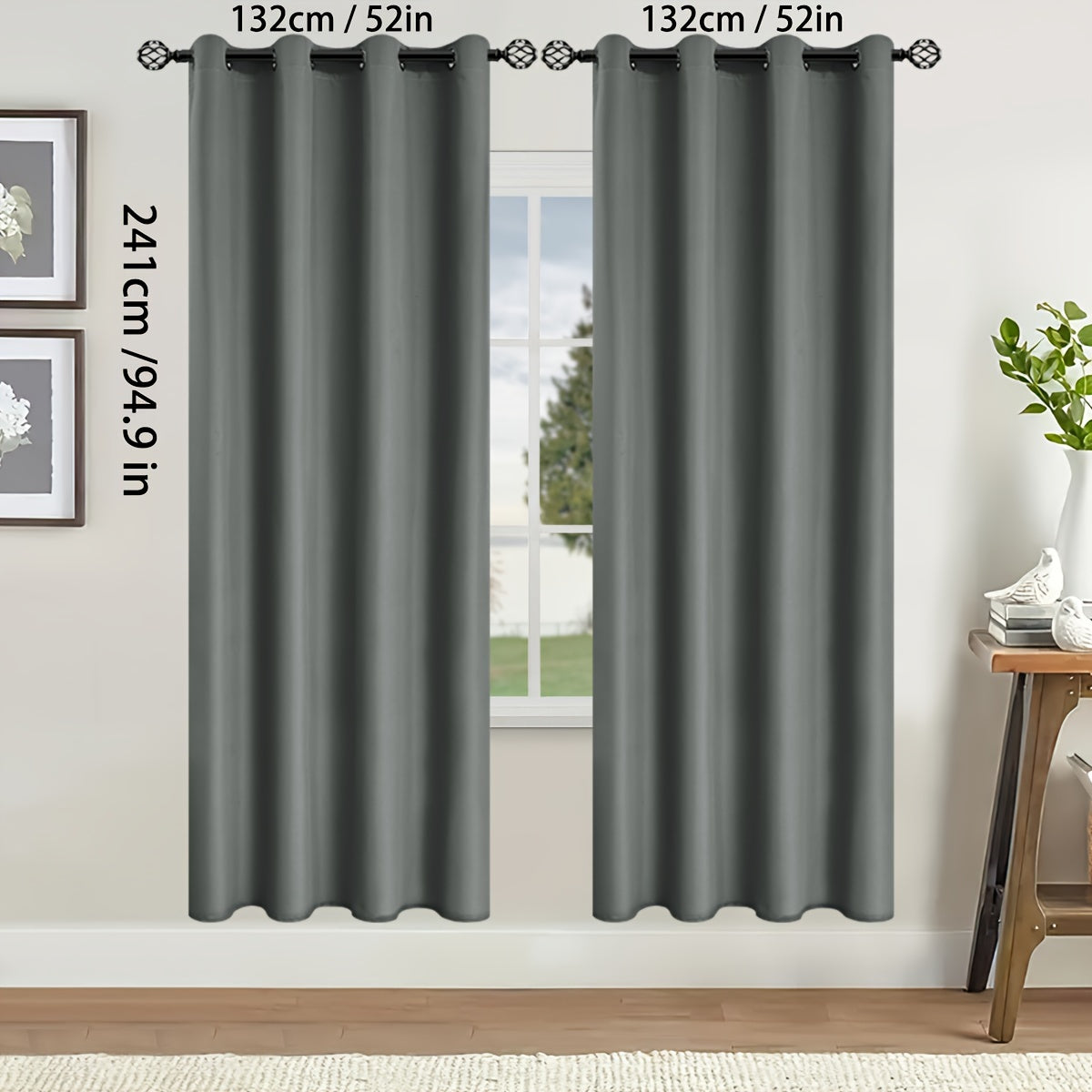Blackout Curtains for Bedroom and Living Room, UV Protection, Easy Slide