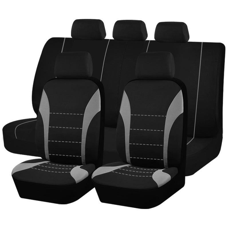 Universal Car Seat Cover Set 9pcs Black Gray Red Blue Cushions Auto Accessories