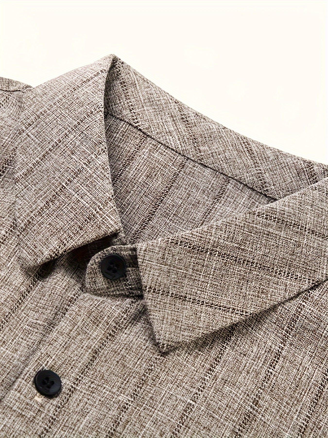 Мужская полосатая рубашка из полиэстера и вискозы с нагрудным карманом, длинный рукав, повседневная с воротником