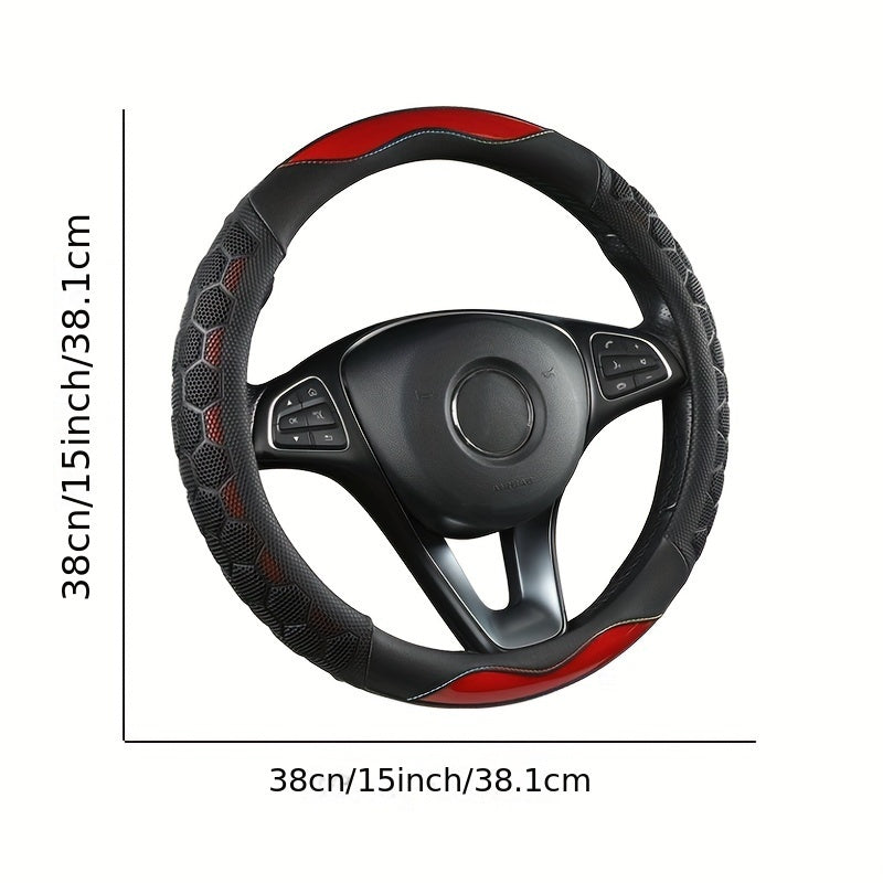 Universal charm bilan nafas oladigan, sirpanmaydigan qora charm rul boshqacha qopqog'i