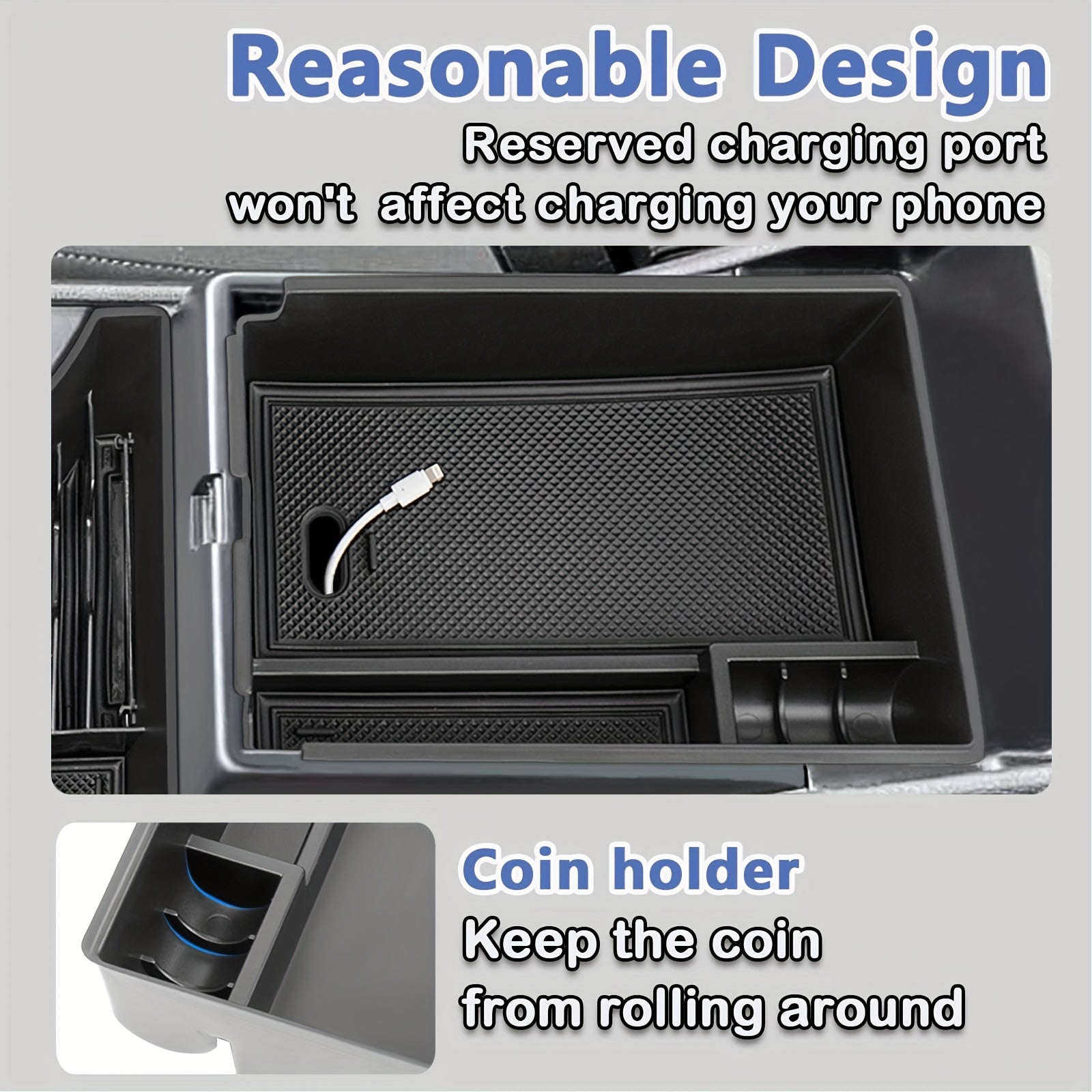 Car Interior Center Console Organizer Storage Tray for Hybrid Models