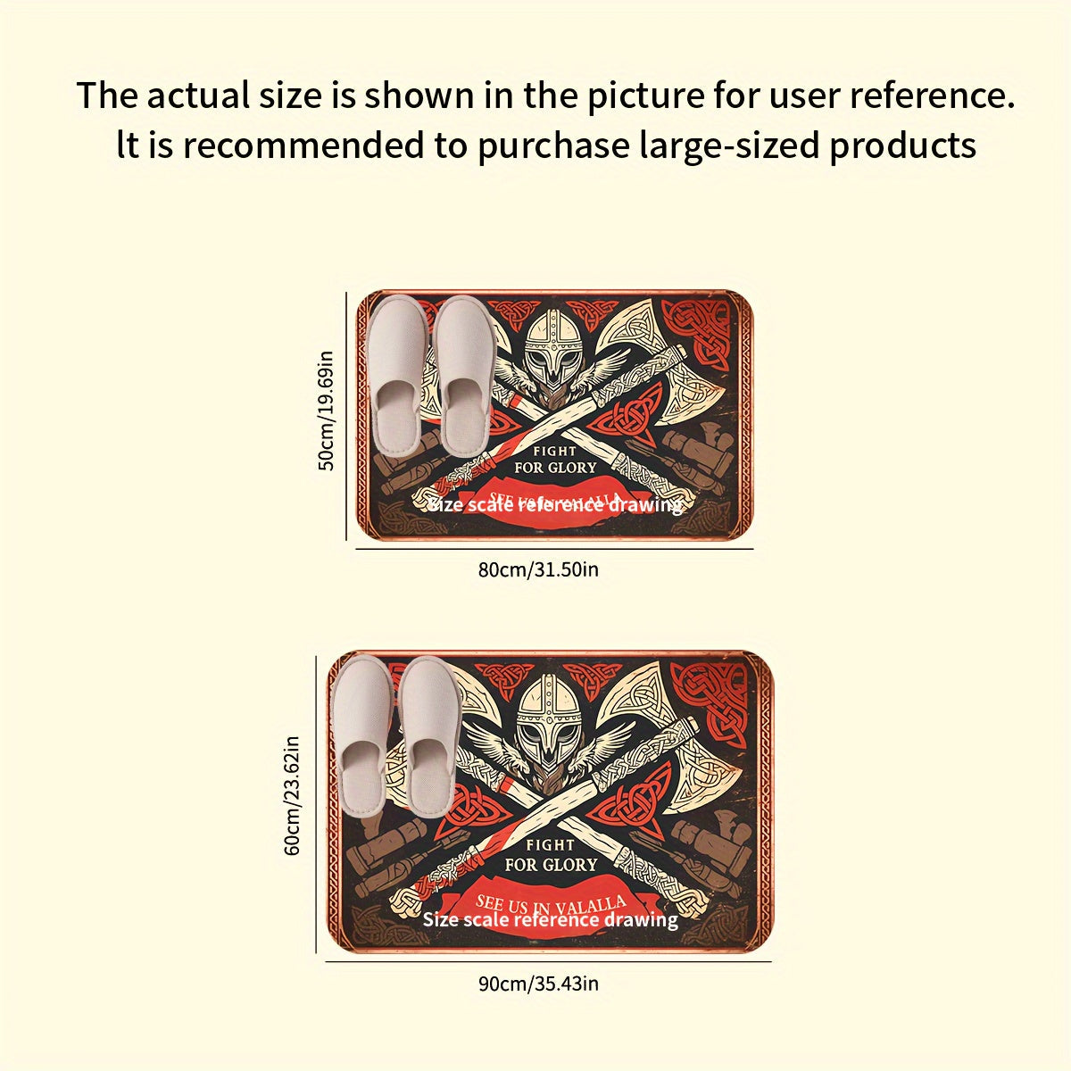 Фланелевая мат с принтом ретро кельтских топоров, 1 шт. Изготовлен из нескользящего полиэстера толщиной 1,2 см. Машинная стирка и стойкость к выцветанию. Низкий ворс для мягкого впитывания, подходит для декора спальни, гостиной или прихожей.