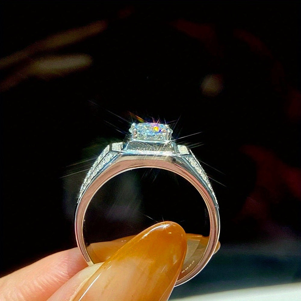 Moissanite Band Ring 1/2/5 Carat Silver Sterling Finger Jewelry for Daily Wear