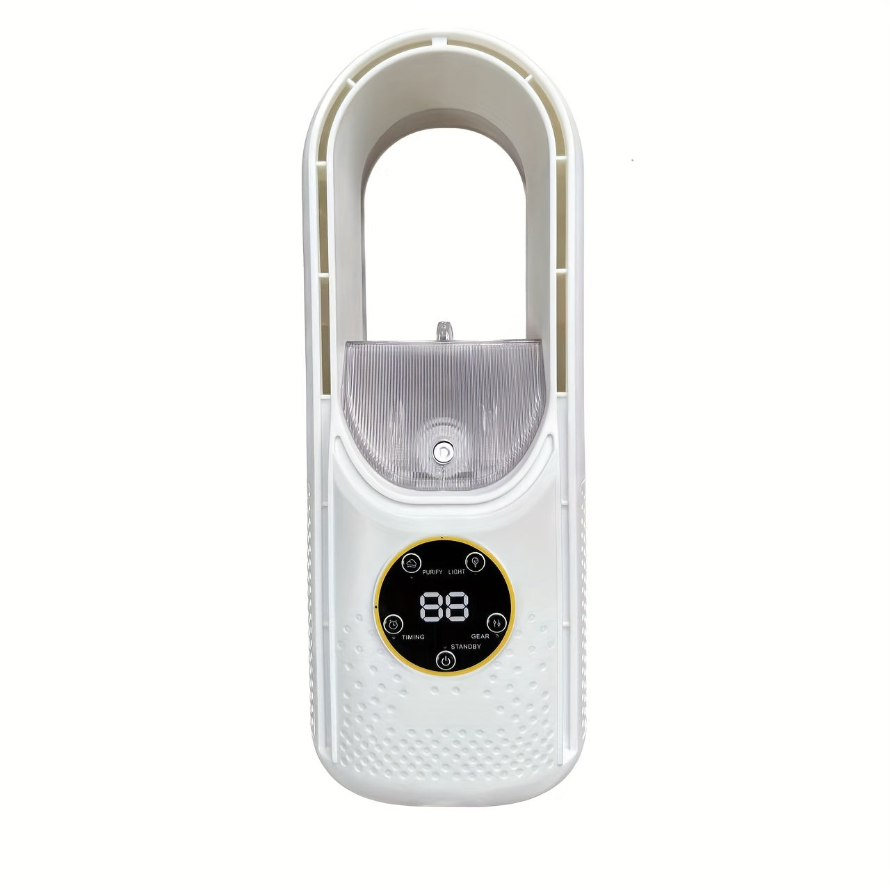 Quiet USB Desktop Cooler Fan with Night Light, 6-Speed Bladeless Air Conditioner Humidifier Purifier