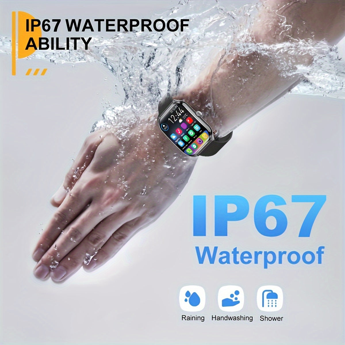 Ultra-Thin Smartwatch with Full Touch Display Dual Screen USB Charging Stainless Steel Case Fitness Tracking Calls Messages Music Control for Android iPhone