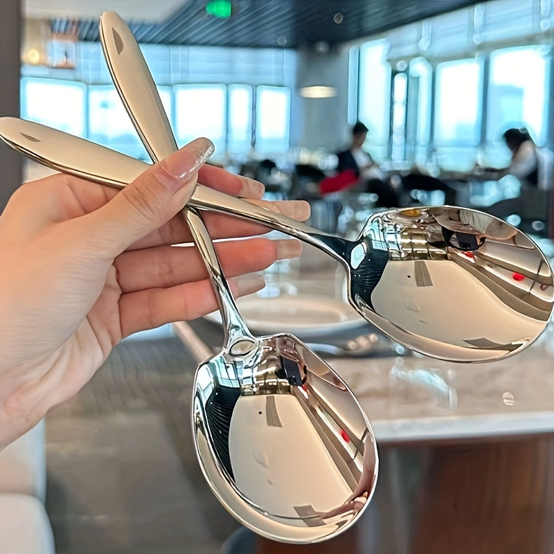 Restoranlar va catering uchun mustahkam zanglamas po'latdan yasalgan xizmat qoshiq, metall qoplama bilan va idish yuvish mashinasida yuvishga mos.