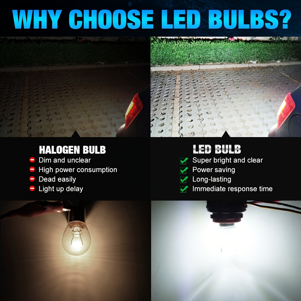 2-Pack LED Brake Light Bulbs for Cars 1156 1157 39 SMD Chips 12V